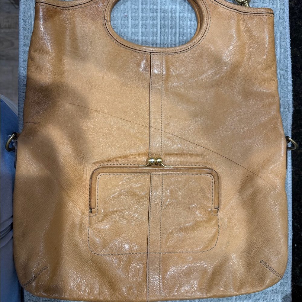 Coach Ergo Convertible Leather Shoulder/Crossbody bag in a camel/tan color